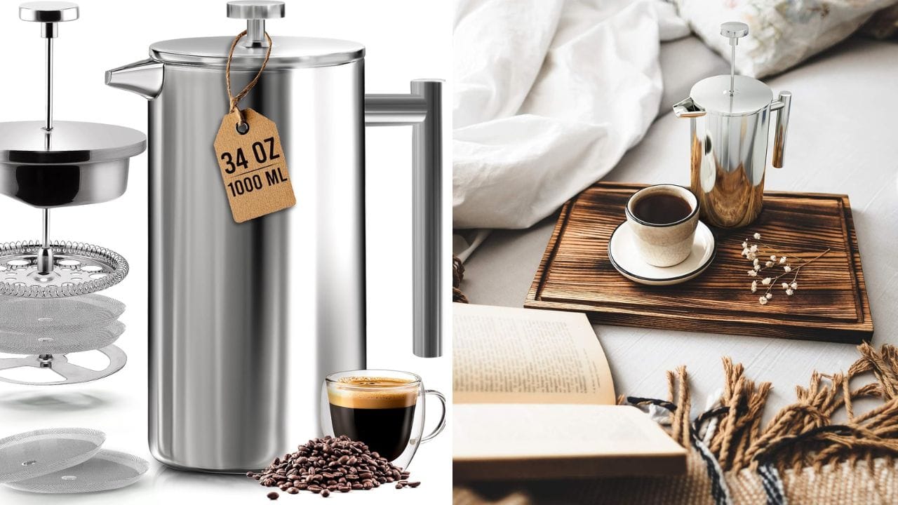 How to Make Coffee in a French Press with Utopia Kitchen Stainless Steel French Press