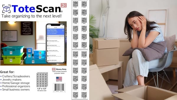 Totescan Intelligent Smart QR Labels for Organization, Moving, and Storage